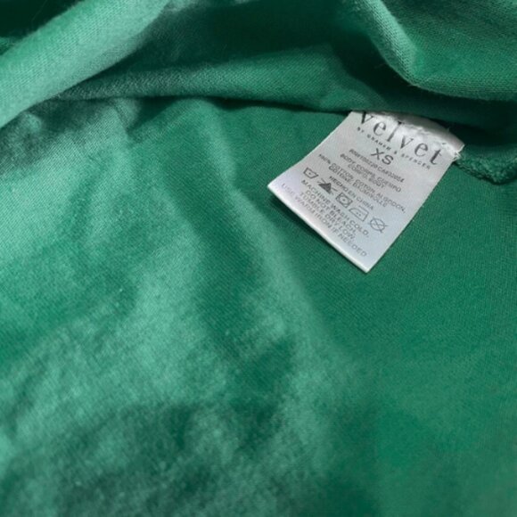 Velvet by Graham & Spencer for Anthropologie Green V-Neck Top Size XS - GUC - Picture 6 of 6